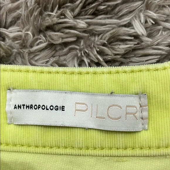 Anthropologie PILCRO Neon Lemon Yellow chartreuse cords High-Rise Jeans - Picture 2 of 8